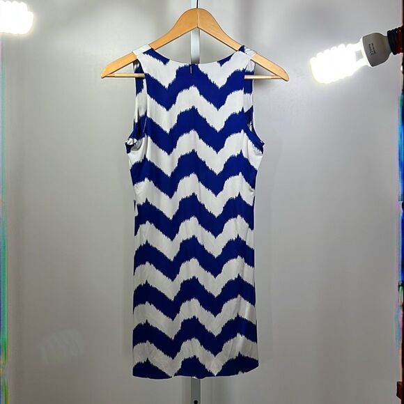 T-BAGS LOS ANGELES Women’s Sleeveless Mini Dress Blue/White Size Extra Small - Picture 4 of 11